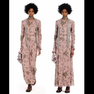Zara Limited Edition Appliqué Long Sleeve Dress